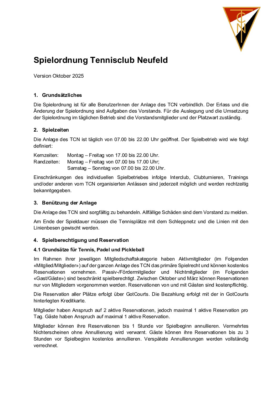Spielordnung 2025